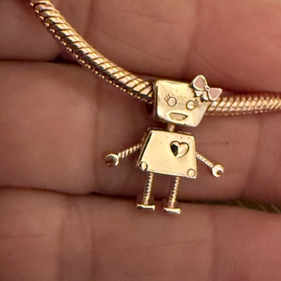 Rose Gold Robot Charm - Picture 3 of 6